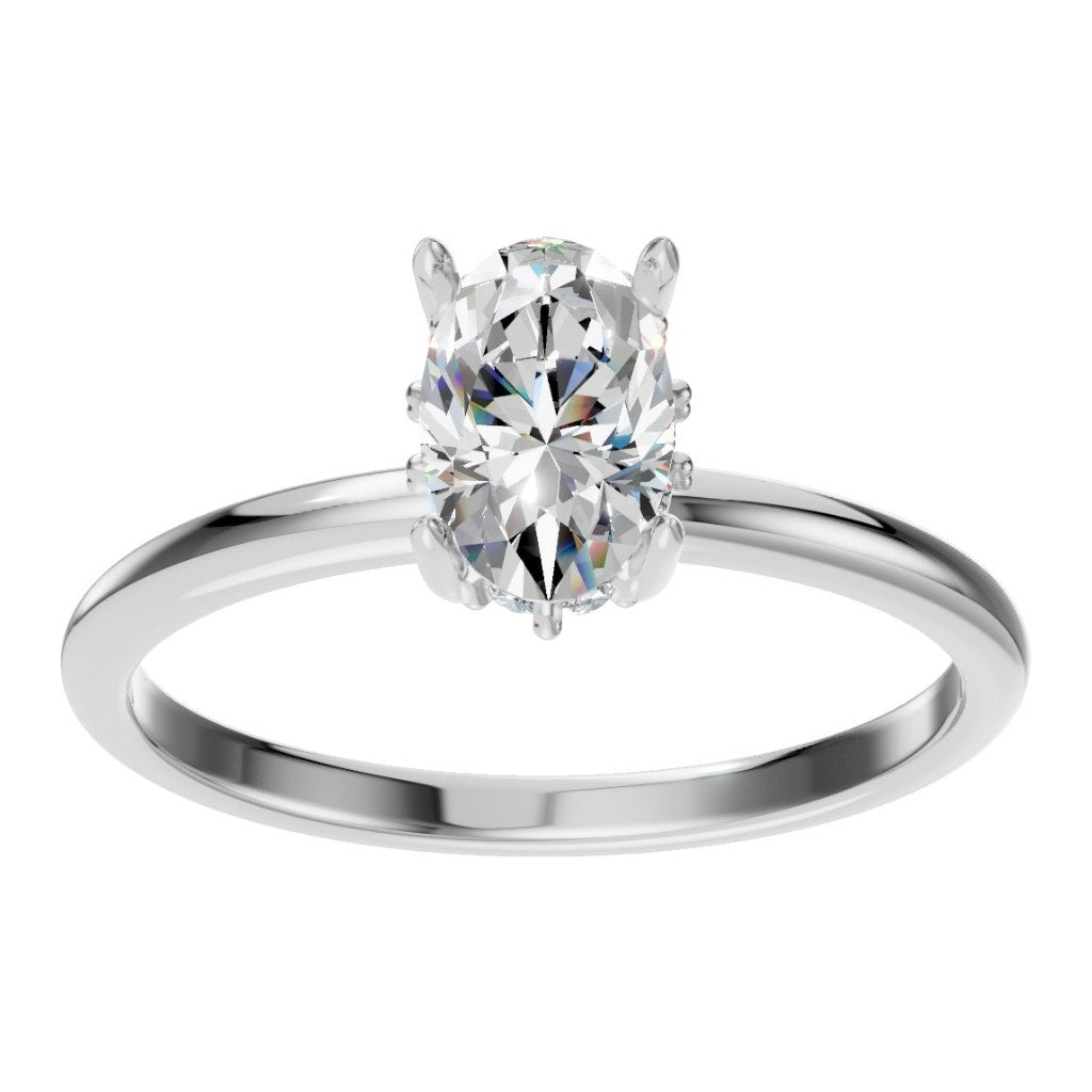 RI-9999 White Gold Ring SET - Front View