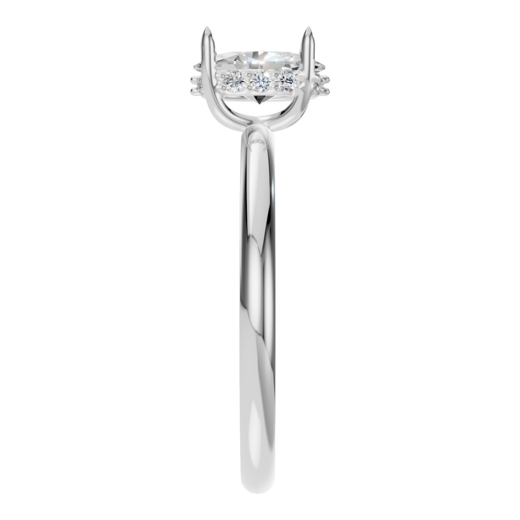 RI-9999 White Gold Ring SET - Side View