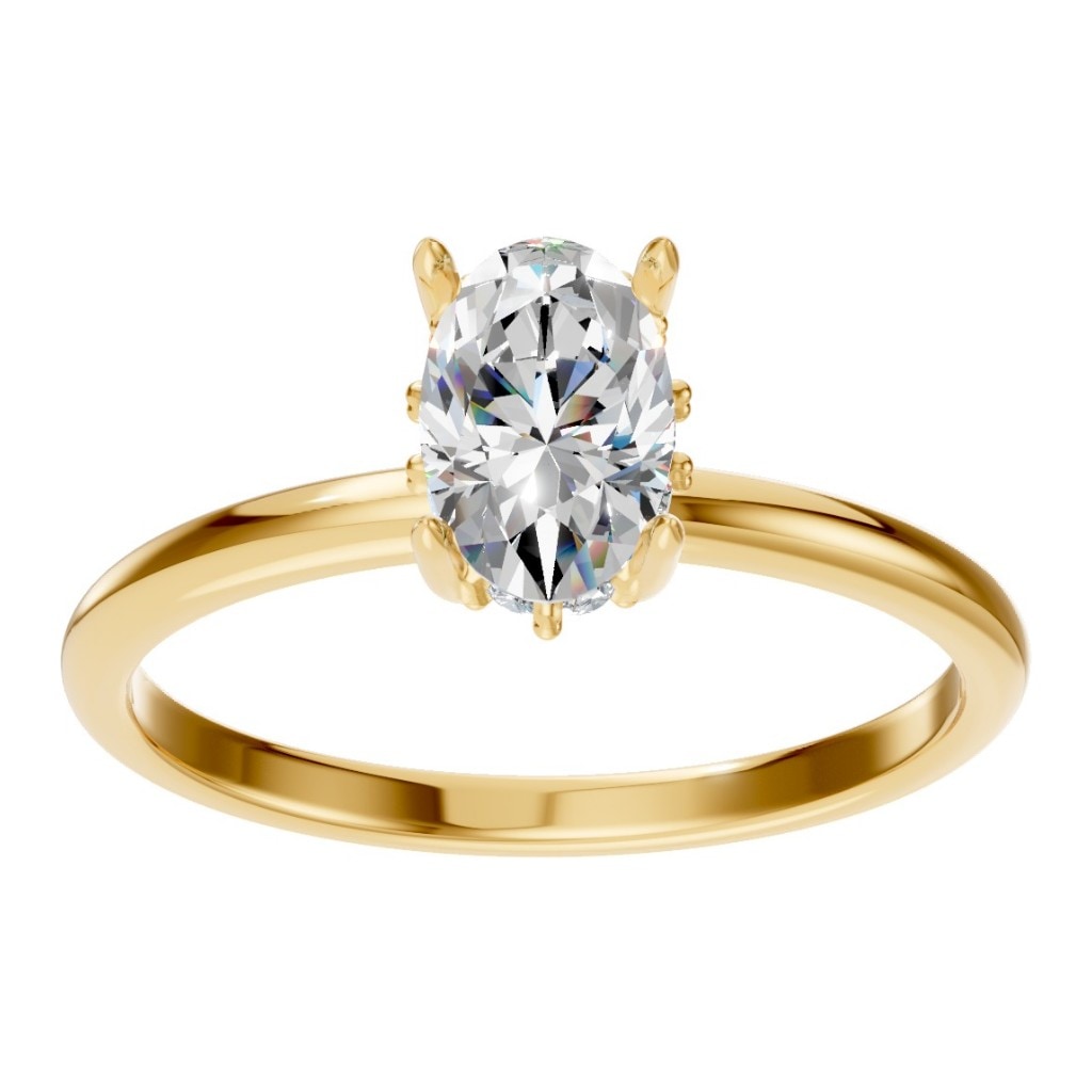 RI-9999 Yellow Gold Ring SET - Front View