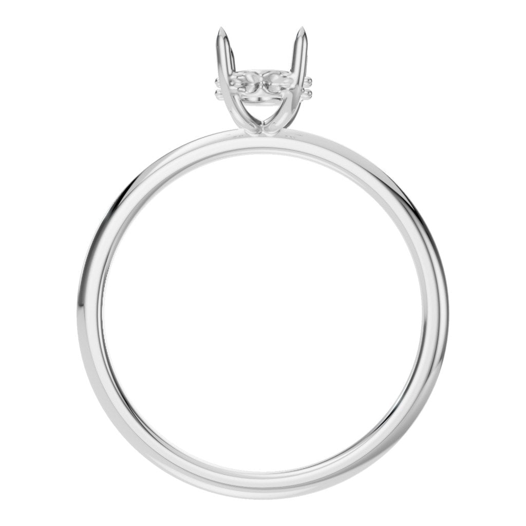RI-9999 White Gold Ring UNSET - Top View