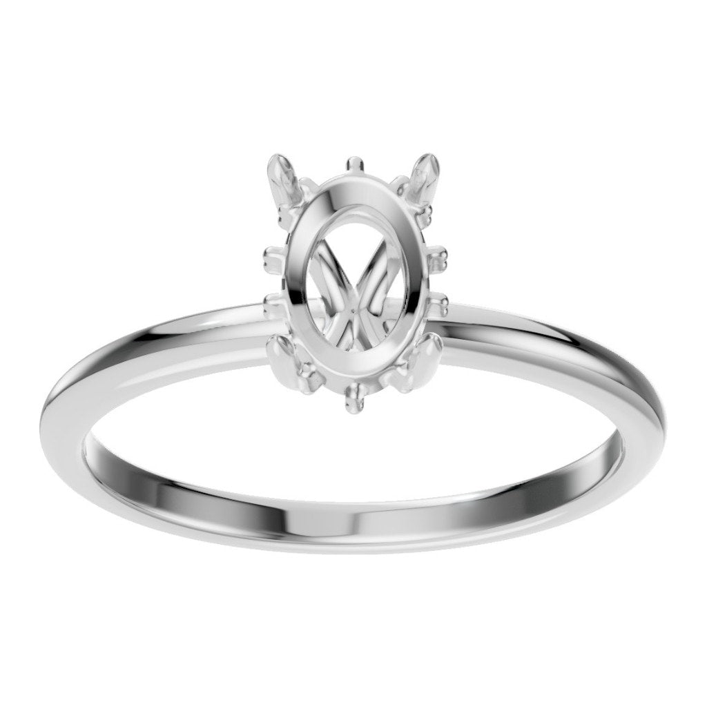RI-9999 White Gold Ring UNSET - Front View