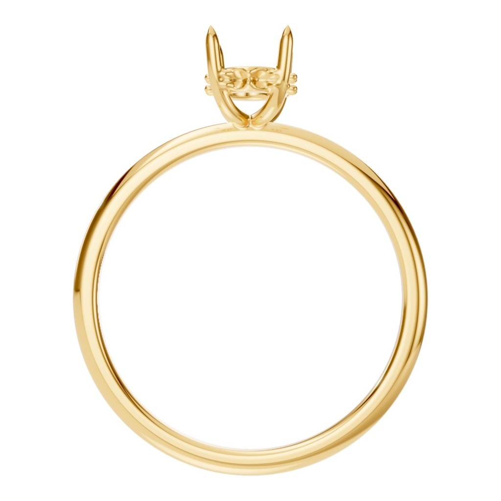 RI-9999 Yellow Gold Ring UNSET - Top View
